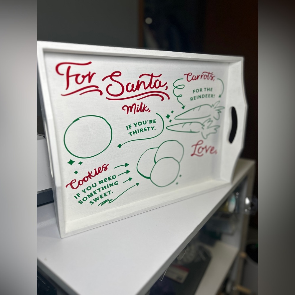 Christmas Eve Santa Serving Tray, handmade